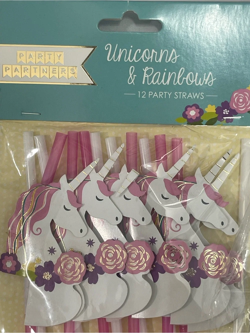 Unicorn Cake Topper Unicorn Rainbow Straws & Unicorn Cookie Cutters